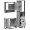 vidaXL Bathroom Furniture Set Grey Sonoma Engineered wood, metal Tall
