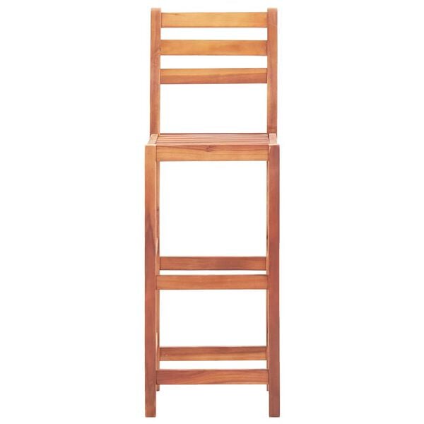 vidaXL Bar Chair Set of 2 Natural wood Solid Acacia wood Standard
