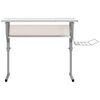 vidaXL Craft Desk White and Grey Engineered Wood and Powder-Coated Steel