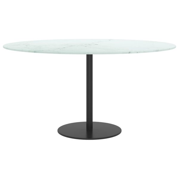 vidaXL Table Top White Tempered glass 31.5 in diameter Durable