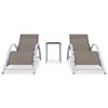 vidaXL Sun Lounger Taupe Textilene, Aluminum, Steel Standard