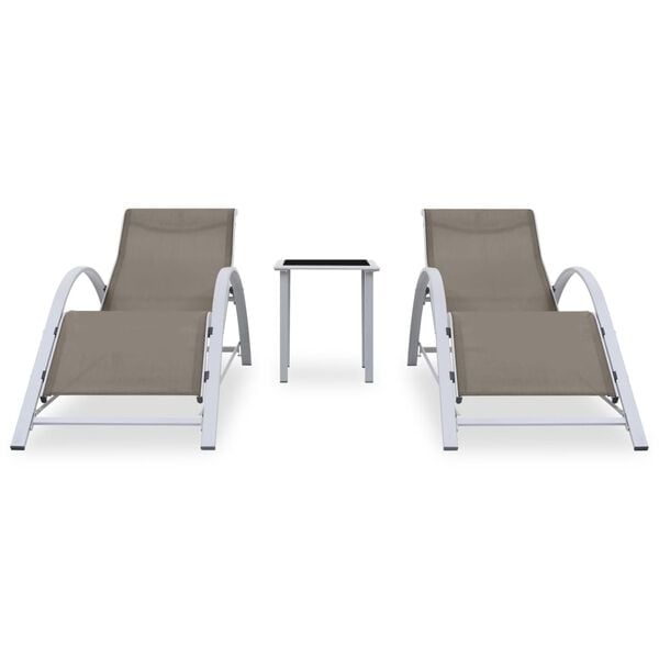 vidaXL Sun Lounger Taupe Textilene, Aluminum, Steel Standard