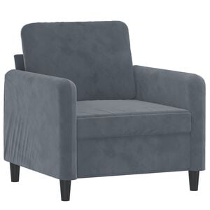 vidaXL Sofa Chair Dark Grey Velvet (100% polyester), Metal, Foam Single