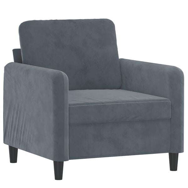 vidaXL Sofa Chair Dark Grey Velvet (100% polyester), Metal, Foam Single