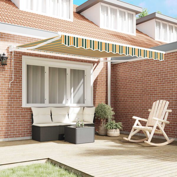 vidaXL Retractable Awning Multicolour 137.80 x 98.43 in