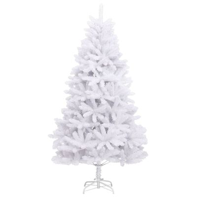 vidaXL Artificial Hinged Christmas Tree with Stand White 82.7"