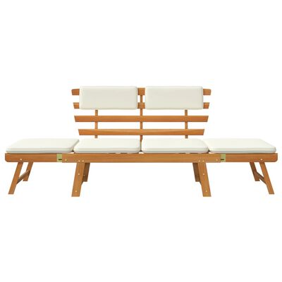 vidaXL Patio Bench with Cushions 2-in-1 74.8” Solid Acacia Wood
