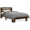 vidaXL Bed Frame Smoked Oak Engineered Wood Small Single Durable