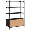 vidaXL Bookcase Black Engineered wood, metal Medium Adjustable Feet