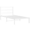 vidaXL Bed Frame White Powder-coated steel 42 x 80 in Bed Frame