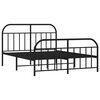vidaXL Bed Frame Black Powder-Coated Steel Large Bed Frame Rectangular