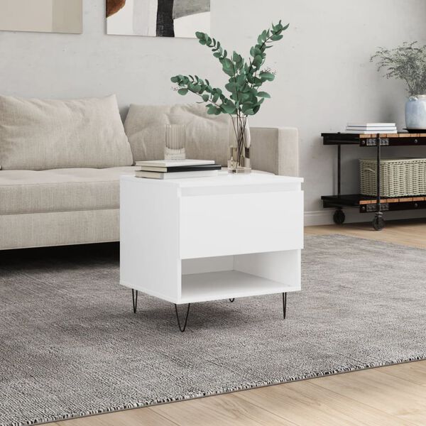 vidaXL Coffee Table White Engineered wood, Metal Medium Coffee Table