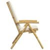 vidaXL Garden Reclining Chair Set of 4 Cream White Bamboo Four-piece set