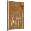 vidaXL Garden Gate 39.4x49.2" Corten Steel Grass Design