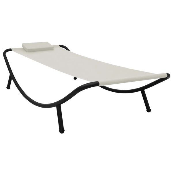 vidaXL Patio Bed Cream 200 x 35.4 " Steel