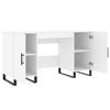 vidaXL Desk White Engineered wood, Iron 55.1 in long Desk Rectangular