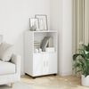 vidaXL Rolling Cabinet White Engineered wood 21.7 x 15.7 x 35.8 in