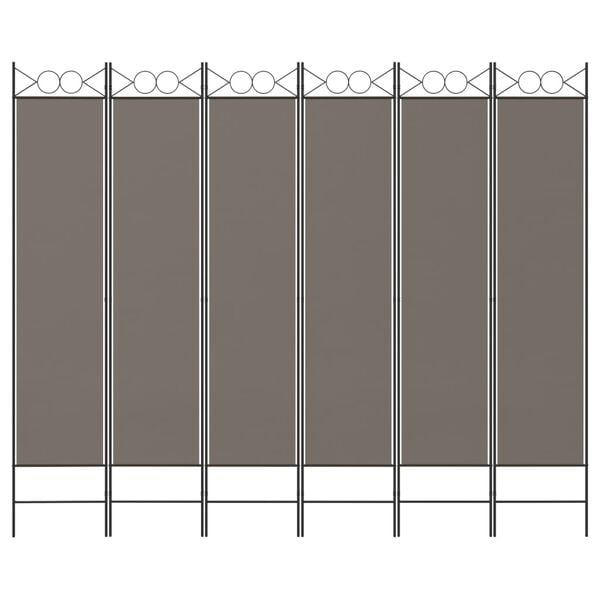 vidaXL 6-Panel Room Divider Anthracite 94.5"x78.7" Fabric