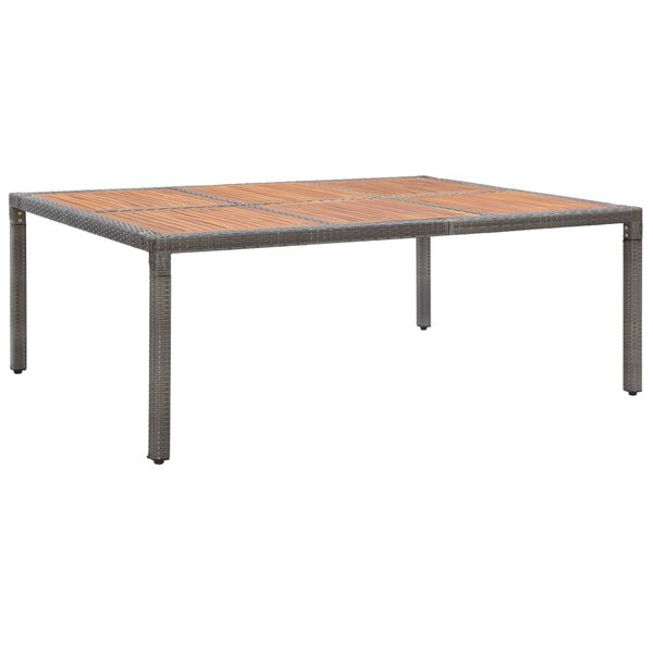 vidaXL Garden Table Grey and Natural Wood