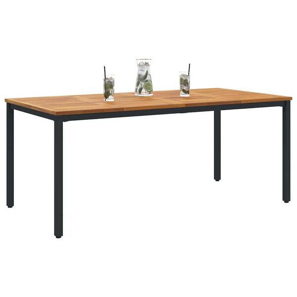 vidaXL Outdoor Tables natural and black 70.9" x 35.4" x 29.5