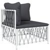 vidaXL Garden Lounge Set White, Dark Grey