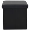 vidaXL Storage Stool Set of 2 Black PVC, MDF, Foam Medium