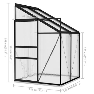 vidaXL Greenhouse Anthracite Aluminum 95.3 ft³