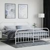vidaXL Bed Frame White Powder-Coated Steel Double Storage Bed Frame