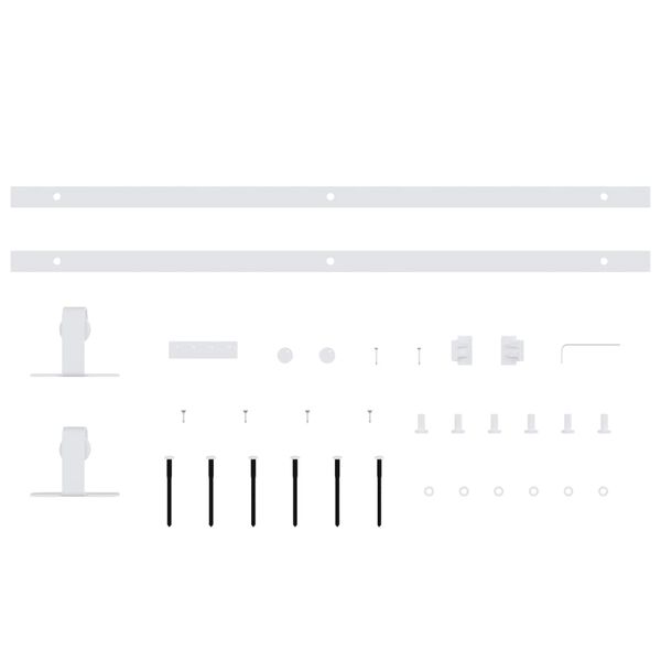 vidaXL Mini Sliding Cabinet Door Kit Carbon Steel White 48.0 "