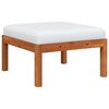 vidaXL Footstool Cream white cushion, Natural wood Solid Acacia wood