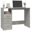 vidaXL Desk Concrete Grey Engineered Wood 40.2 in x 19.7 in x 29.9 in
