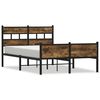 vidaXL Bed Frame Smoked oak Steel, engineered wood Full Bed Frame