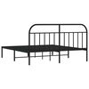 vidaXL Bed Frame Black Powder-Coated Steel Double Bed Frame