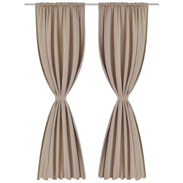 vidaXL 2 pcs Cream Slot-Headed Blackout Curtains 53.1 x 96.5"