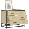 vidaXL Drawer Cabinet Sonoma oak Engineered wood, metal Medium