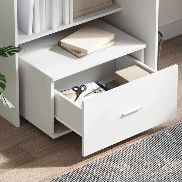 vidaXL Desk with Drawer White 51.77 x 19.69 x 41.93 in Engineered Wood