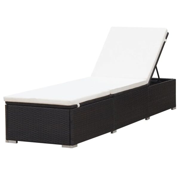 vidaXL Sunlounger Brown and cream white