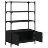 vidaXL Bookcase Black Engineered wood, metal Medium Adjustable Feet