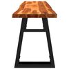 vidaXL Bench Natural wood and black Solid acacia wood, powder-coated steel