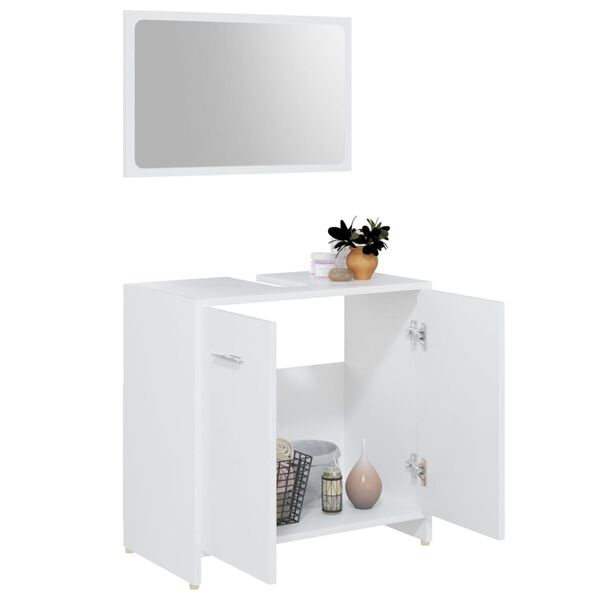 vidaXL Bathroom Furniture Set White Engineered wood Standard