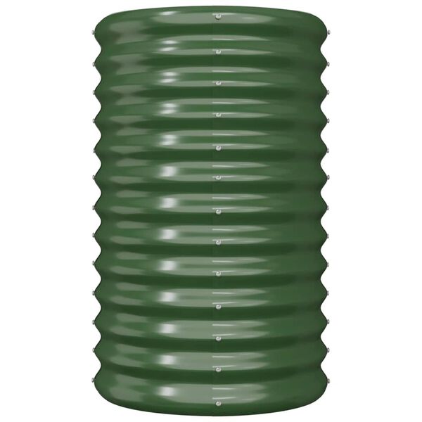 vidaXL Garden Planter Green Powder-coated steel Large Storage