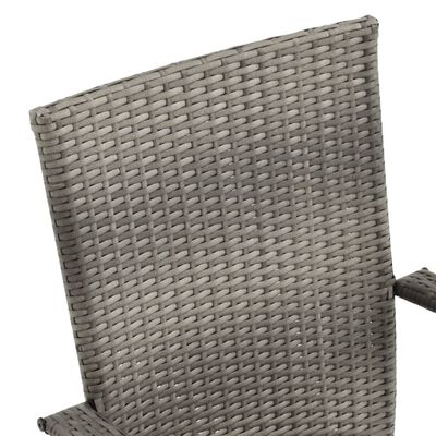 vidaXL Stackable Patio Chairs 2 pcs Gray Poly Rattan