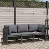 vidaXL Garden Sofa Grey PE rattan, steel, polyester 3-Seater