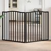 vidaXL Dog Gate Set of 2 Black Poplar Wood 63 in total length Foldable