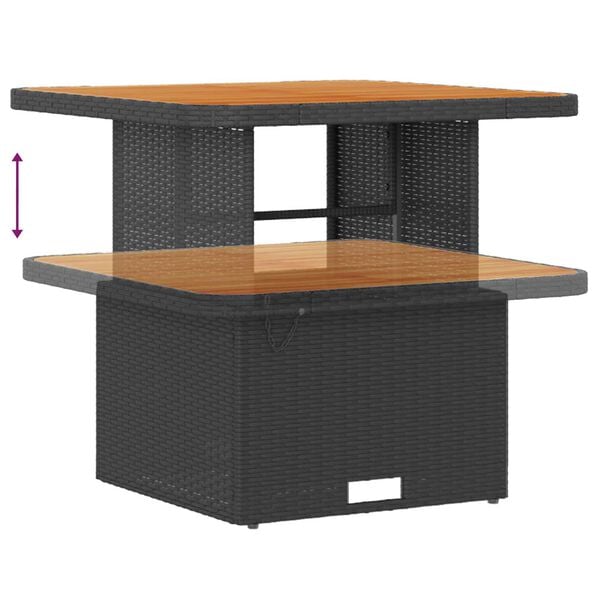 vidaXL Garden Sofa Set 8 pcs Black Poly rattan and powder-coated steel