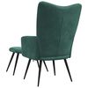 vidaXL Relaxing Chair With Stool Dark Green Velvet (100% polyester)