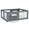vidaXL Baby Playpen with 2 Doors Light Gray Oxford Fabric