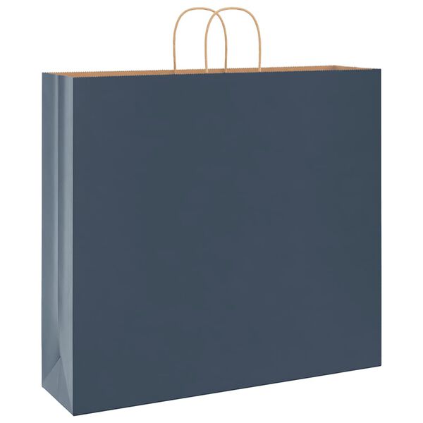 vidaXL Paper Bags 250 pcs with Handles Blue 54x15x49 cm
