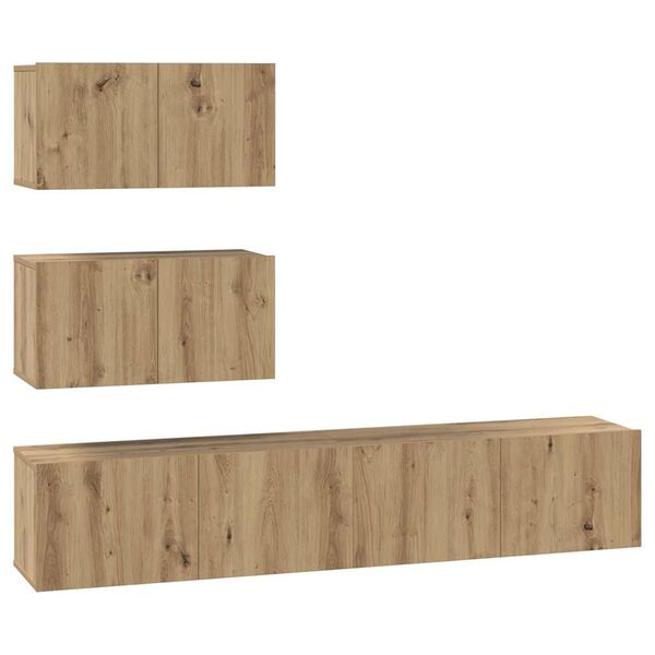 vidaXL TV Cabinet Set Wall-mounted 4 pcs Artisan Oak Engineered Wood