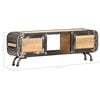 vidaXL TV Cabinet Natural Mango Wood Solid Mango Wood, Cast Iron Medium